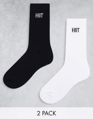 HIIT crew socks 2 pack in multi