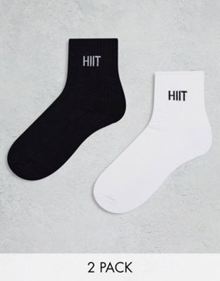 HIIT crew socks 2 pack in multi