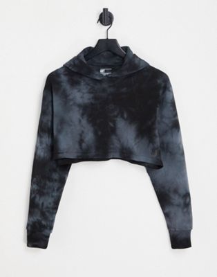 HIIT crop hoodie in tie dye in charcoal - ASOS Price Checker