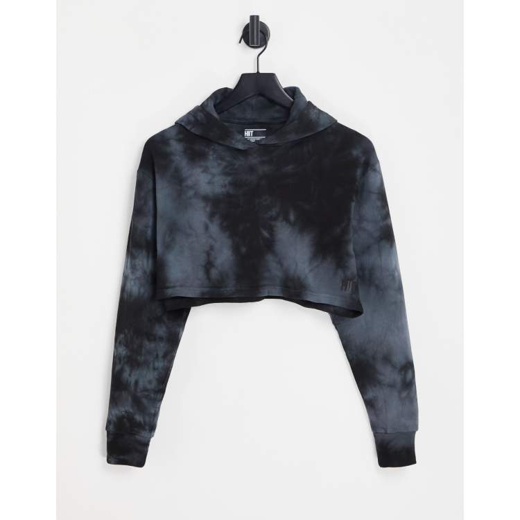 Ripped crop store top hoodie