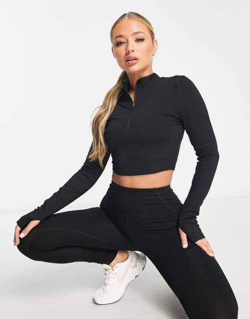 ASOS 4505 active roll neck long sleeve top with thumb hole in