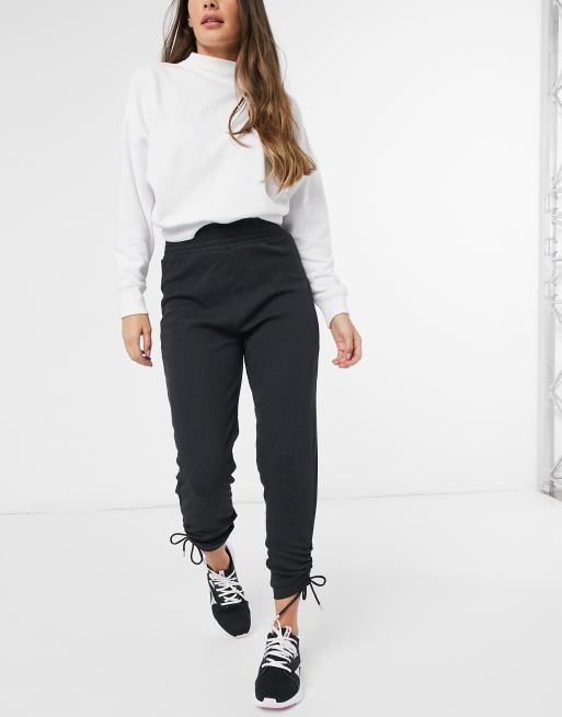 HIIT cropped joggers with drawstring ruching in black ASOS