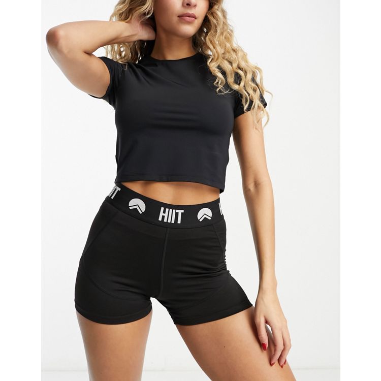 HIIT cropped crewneck washed seamless top