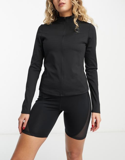 HIIT essential long sleeve full zip top in black ASOS