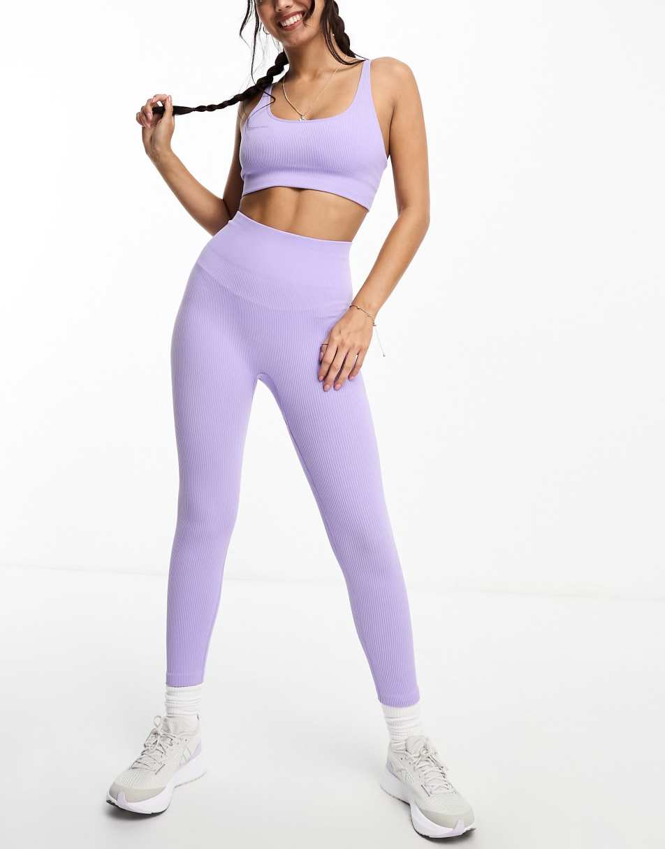 HIIT seamless rib legging in black