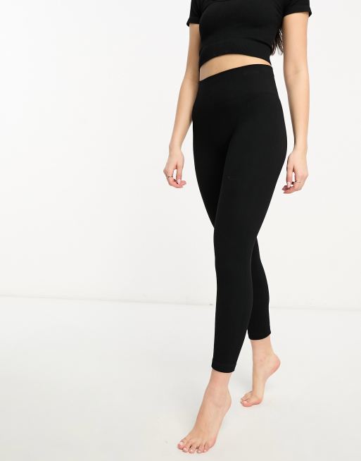 Seamless High-Waist Ribbed Legging - Black  Womens black pants, Ribbed  leggings, Black leggings