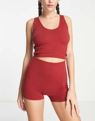 HIIT essential seamless rib deep plunge vest  - ASOS Price Checker