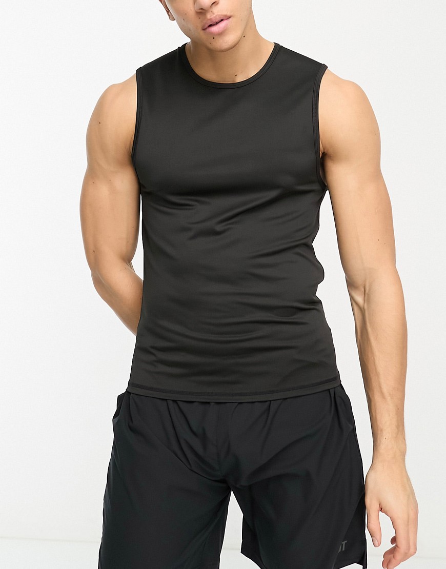 HIIT essential sleeveless training T-shirt in black