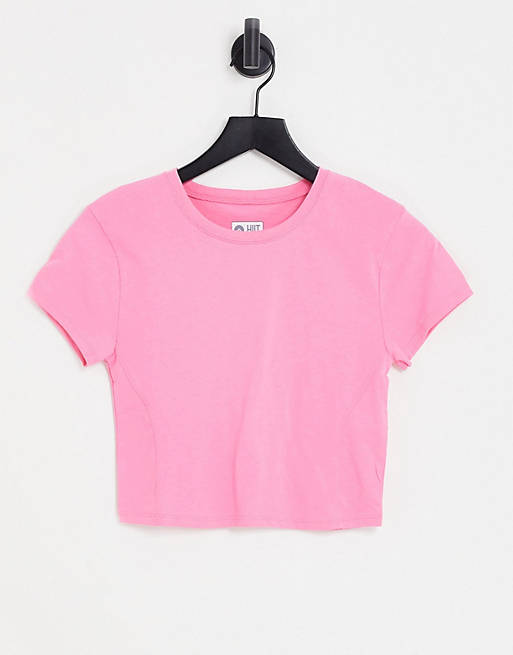 HIIT fitted t-shirt with contour seam in pink