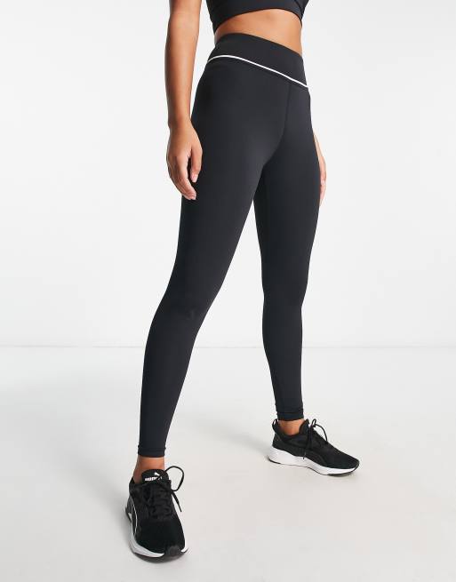 HIIT high waisted leggings in black with piping 