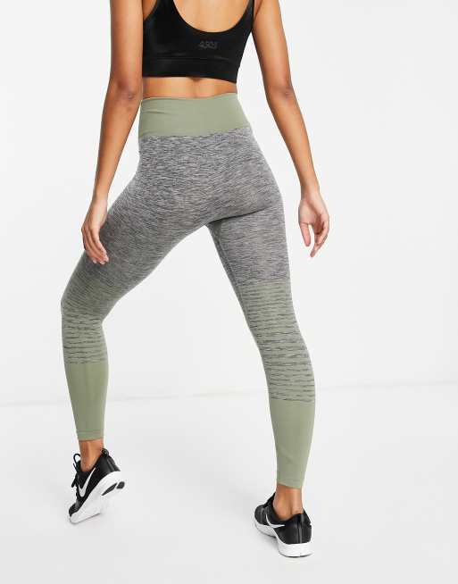 HIIT – Kerenza – Nahtlose Leggings in Grau und Grün mit Ombré-Effekt, 2 von 4
