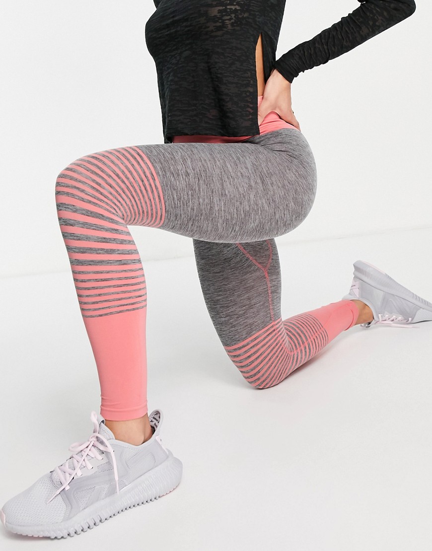HIIT Kerenza seamless ombre leggings in grey and pink
