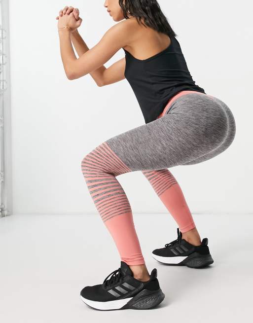 HIIT Kerenza seamless ombre leggings in grey and pink