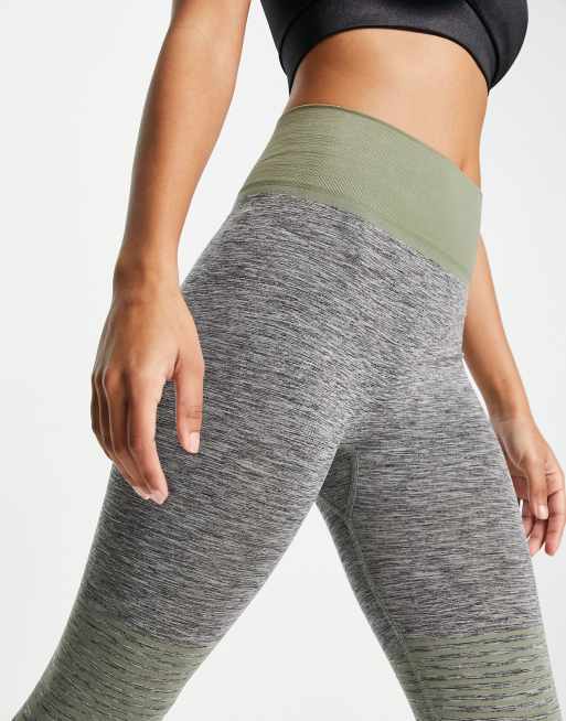 HIIT - Kerenza - Sømløse leggings i grå og grøn ombre, 3 af 4