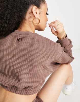 HIIT crop sweatshirt in waffle texture - ASOS Price Checker