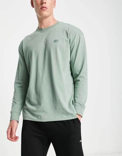 HIIT – Langärmliges Oversize-Shirt in Salbeigrün