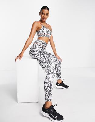 HIIT legging in blurred animal print-Brown