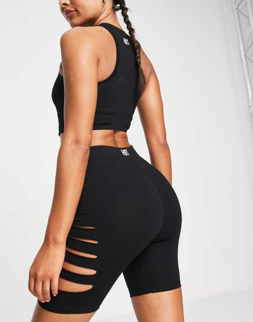 Asos Hiit Mesh Cut Outs Legging Booty Short Long Sleeve And Bralet