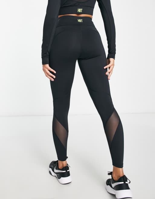 HIIT legging with mesh cut outs in black