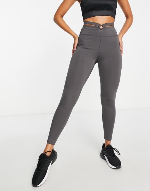 HIIT legging with ruched detail in pink, ASOS