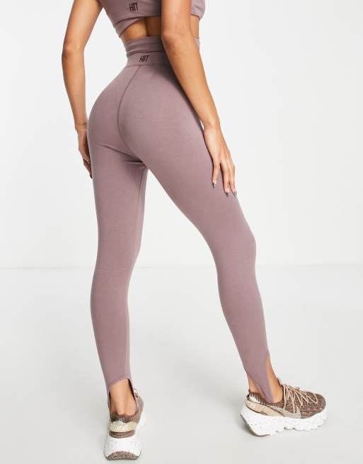 HIIT legging with wrap and tie detail in mink