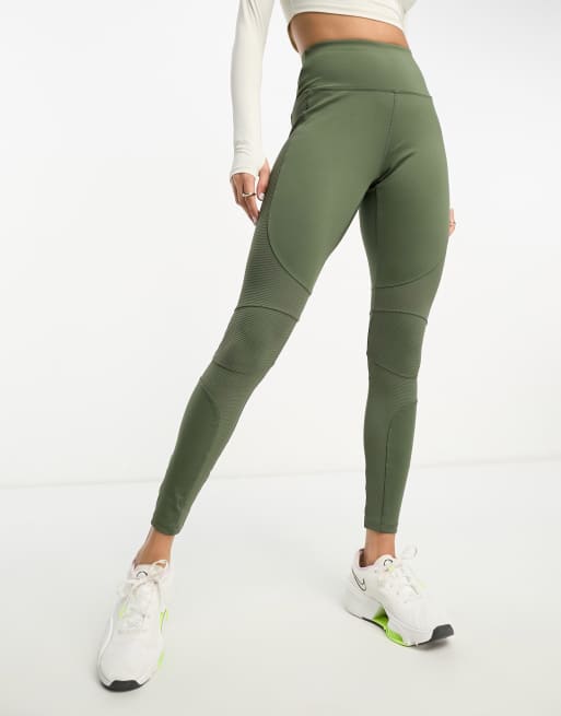 HIIT - Leggings a vita alta a coste con pannelli stile biker