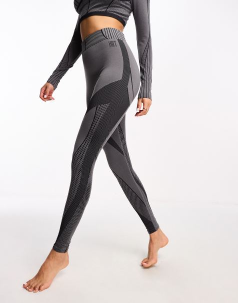 HIIT - Leggings a vita alta senza cuciture a coste con pannelli a contrasto - view 1