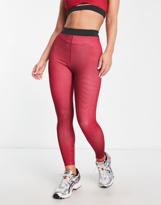 HIIT seamless rib leggings in mink animal jacquard