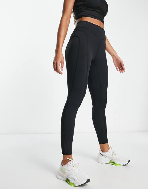 HIIT leggings with contour mesh panels in black