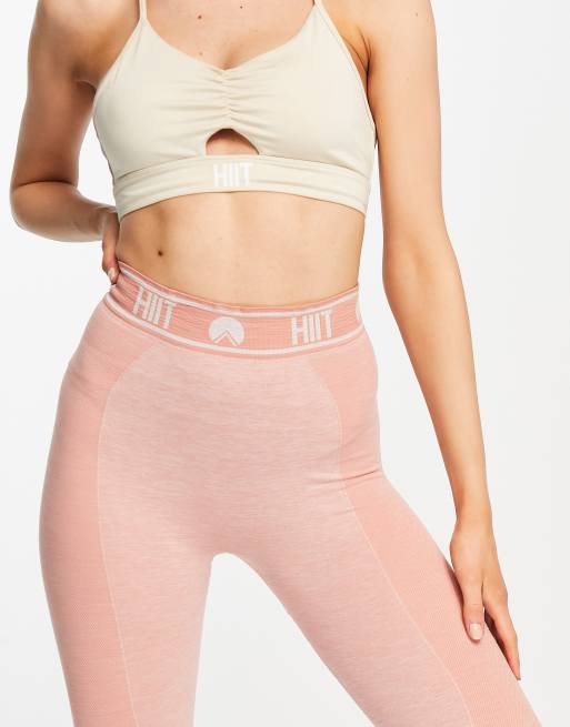 HIIT logo seamless leggings in pink marl