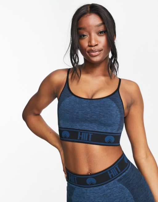 HIIT contrast stripe printed bra, ASOS