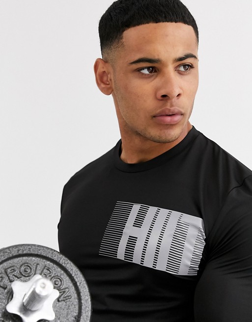 HIIT long sleeve t-shirt with logo in black