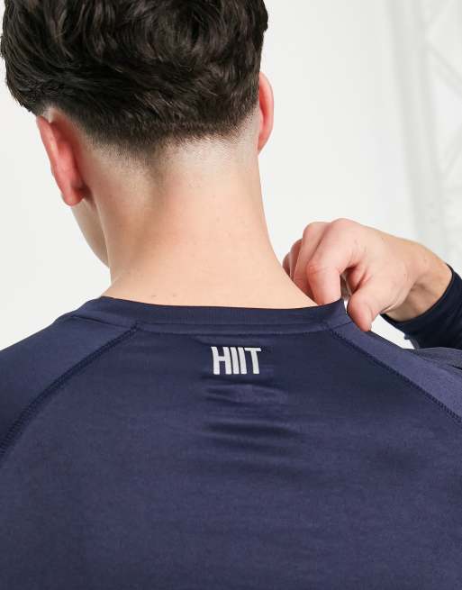 HIIT long sleeve training t-shirt in navy gloss, 2 of 4