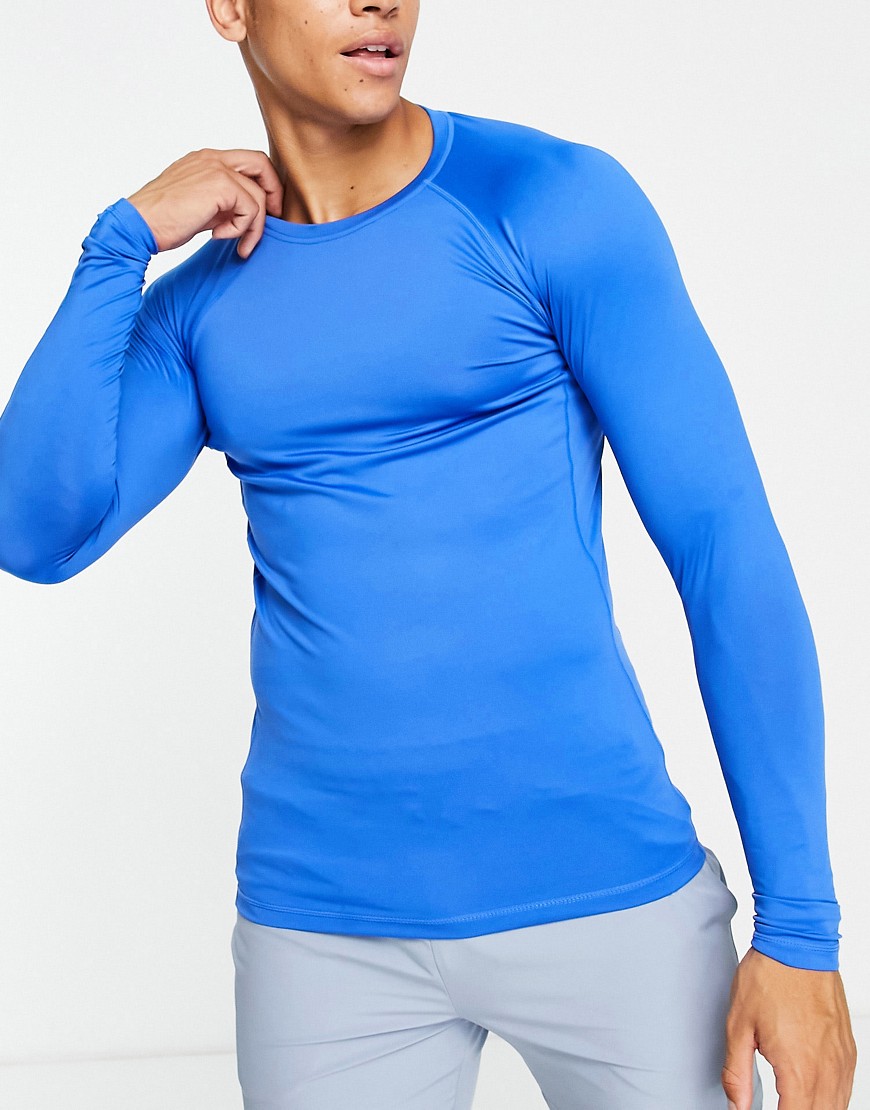 HIIT long sleeve training top in blue