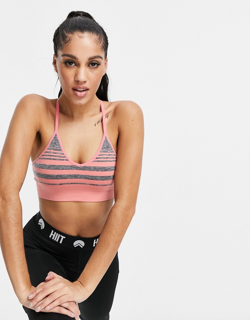 HIIT Melissa seamless ombre bralet in gray and pink-Grey