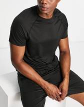 HIIT training t-shirt in rib in khaki