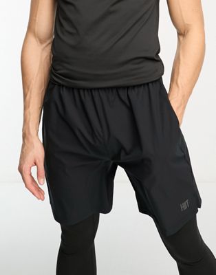 HIIT mid length training shorts in black