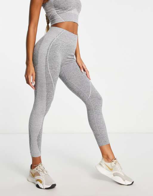 HIIT – Nahtlose Leggings in meliertem Grau