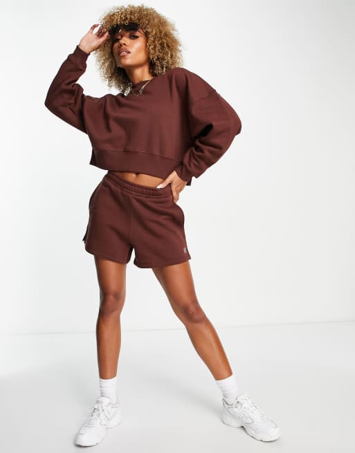 HIIT oversized cropped sweatshirt in brown