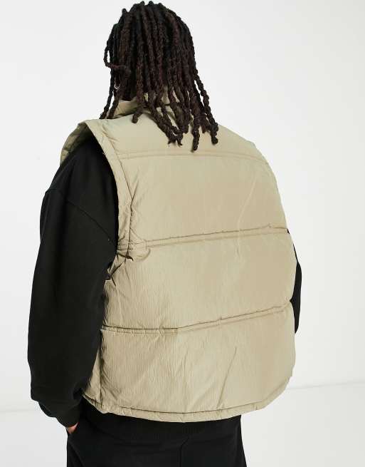 HIIT oversized puffer vest in charcoal ASOS