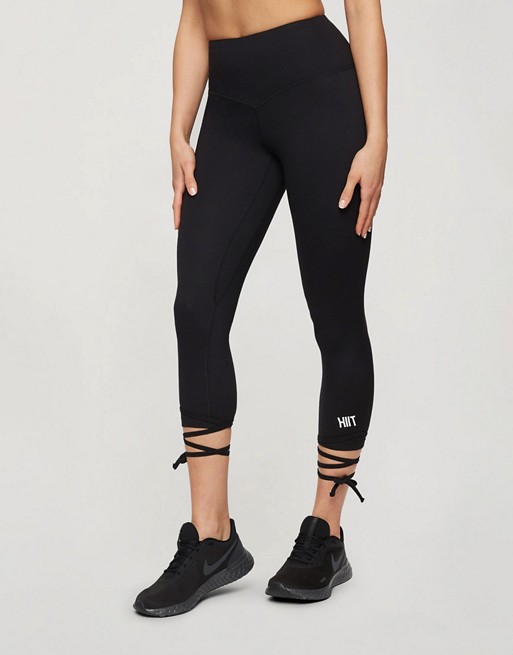 HIIT peached lace legging in black