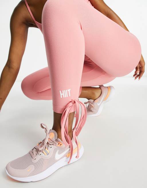 HIIT - Peached - Lyserøde leggings med snøre, 4 af 4