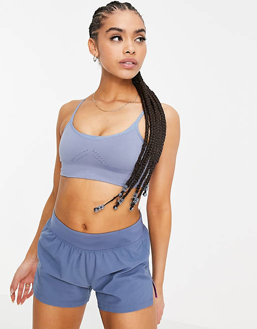 HIIT pointelle cut out seamless bralet in blue