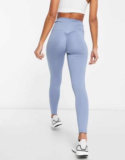 HIIT – Puderblå formande leggings med ryschad design, 2 av 4