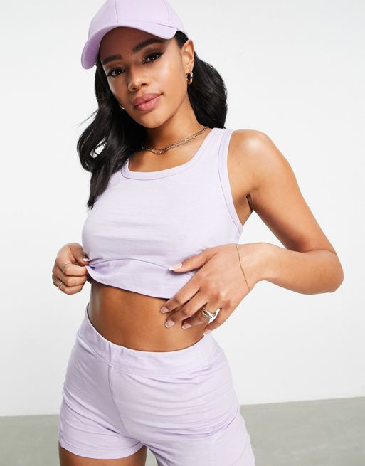 HIIT racer back bralette with bust seam in lilac