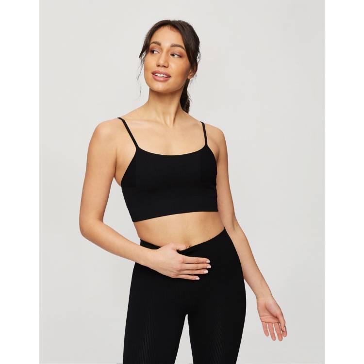 HIIT ribbed seamless bralet in black