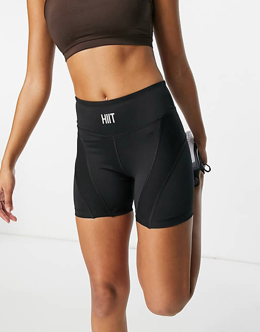 HIIT ribbed seamless shorts in black