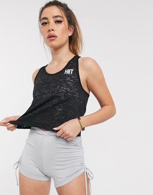 HIIT ruched booty shorts in grey