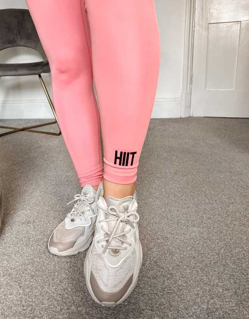 HIIT legging with ruched detail in pink, ASOS