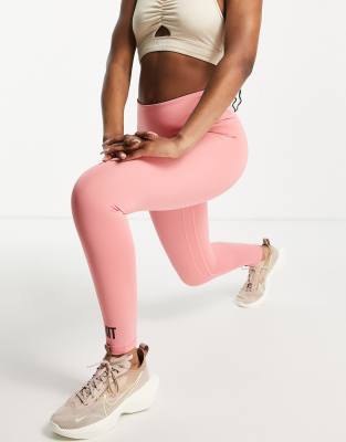 HIIT logo seamless leggings in pink marl